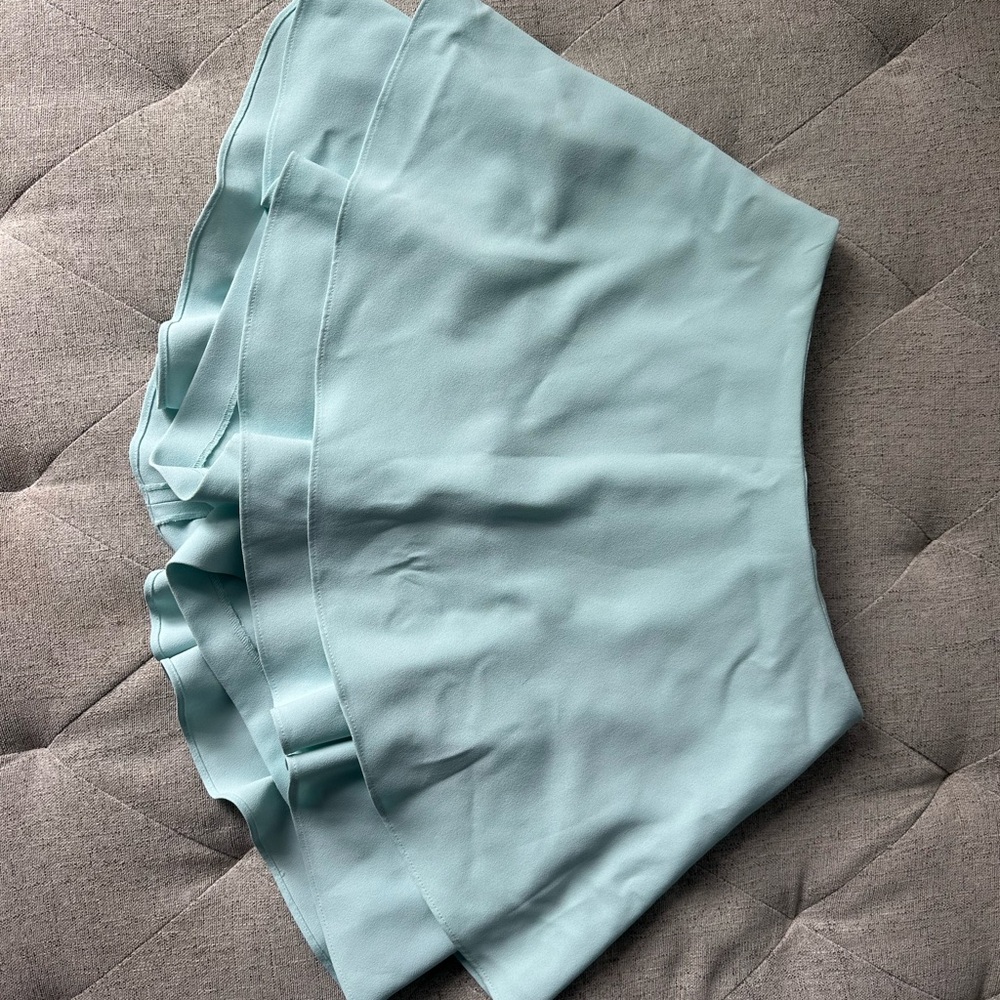 Alice + Olivia Blue Ruffled Skater Mini Skirt